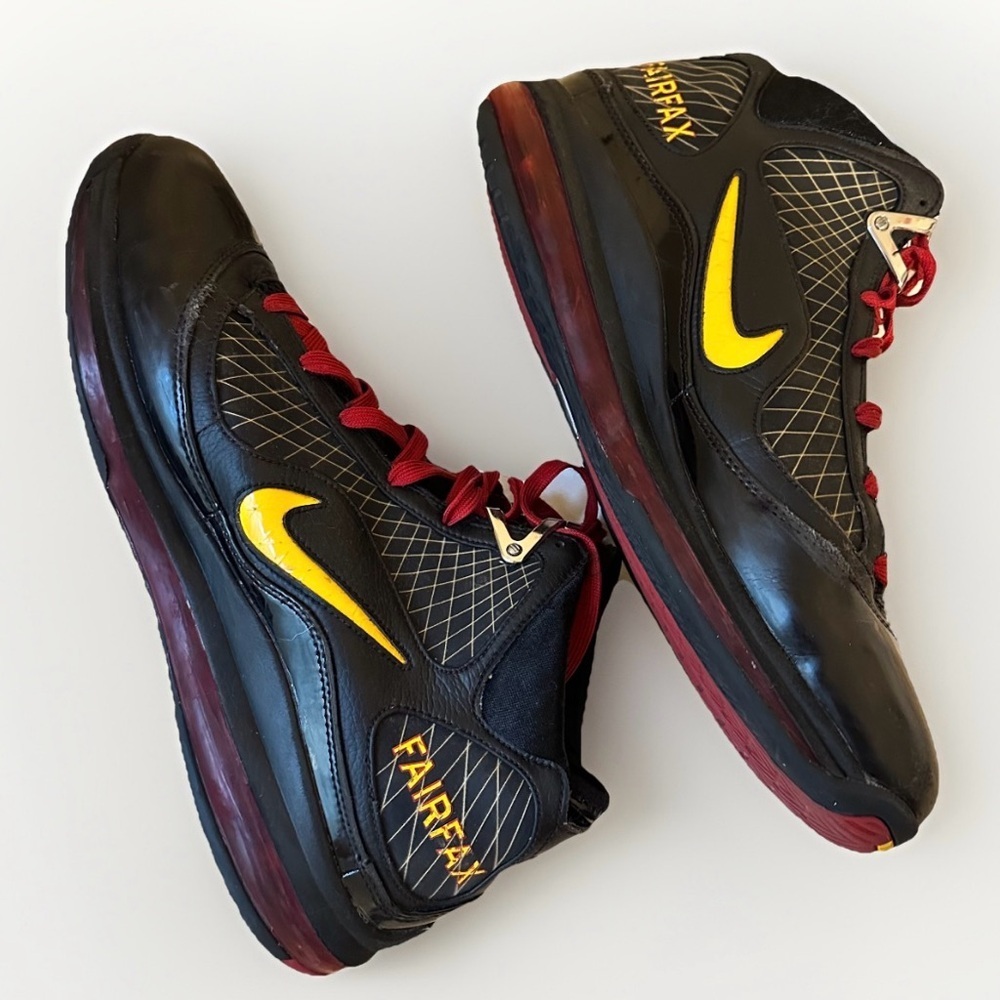 Nike Lebron VII 7 Qs PE Fairfax Black Red Yellow CU5646-001 Men's Size 14